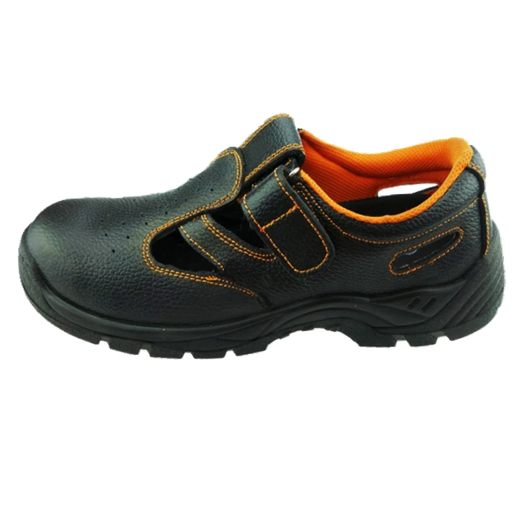 Anti smashing steel toe Summer safety shoes no lace anti slip working protection shoes