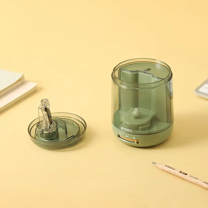 M&G Vintage Collection Hand Size Pink Yellow Green Color Electric Pencil Sharpener for School Home and Office