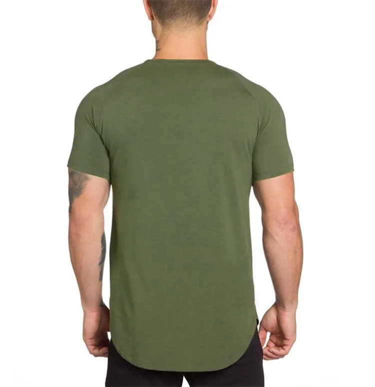 Solid Color Comfortable Quick Dry Plus Long Loose Cotton Sportswear Short Sleeve Shirts for Men