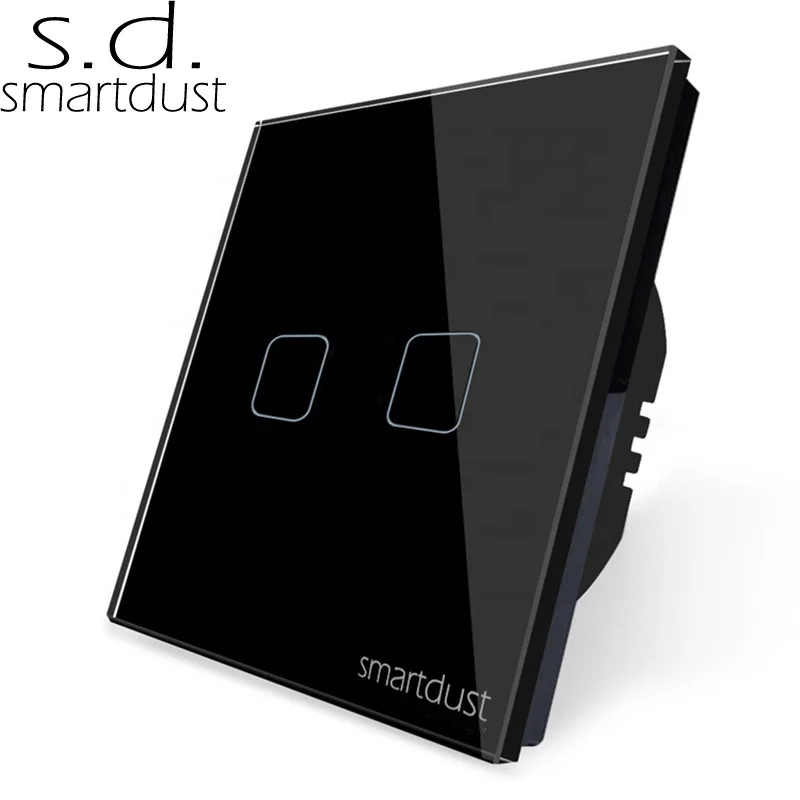 Smartdust ЕС прерыватель свет Tuya Smart Life» EWelink Голосовое управление Google Home 2 Way Gang сенсорный переключатель