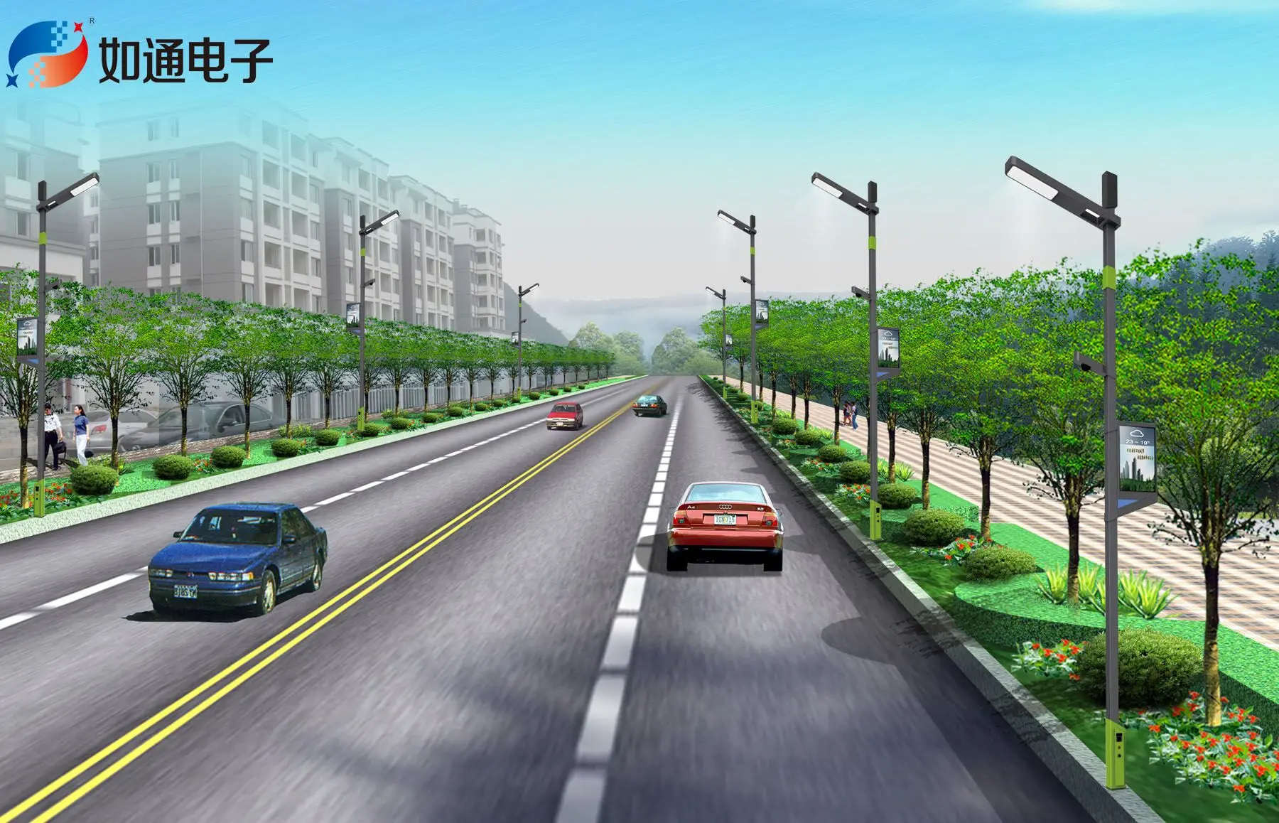 50 Вт 2 фонарь оцинкованный полюс освещение WIFI умный уличный свет с камерой