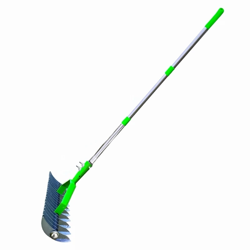Metal Thatch Rake With Stainless Steel Rod for Dry Grass,Fallen Leaf,Soil Loosing.