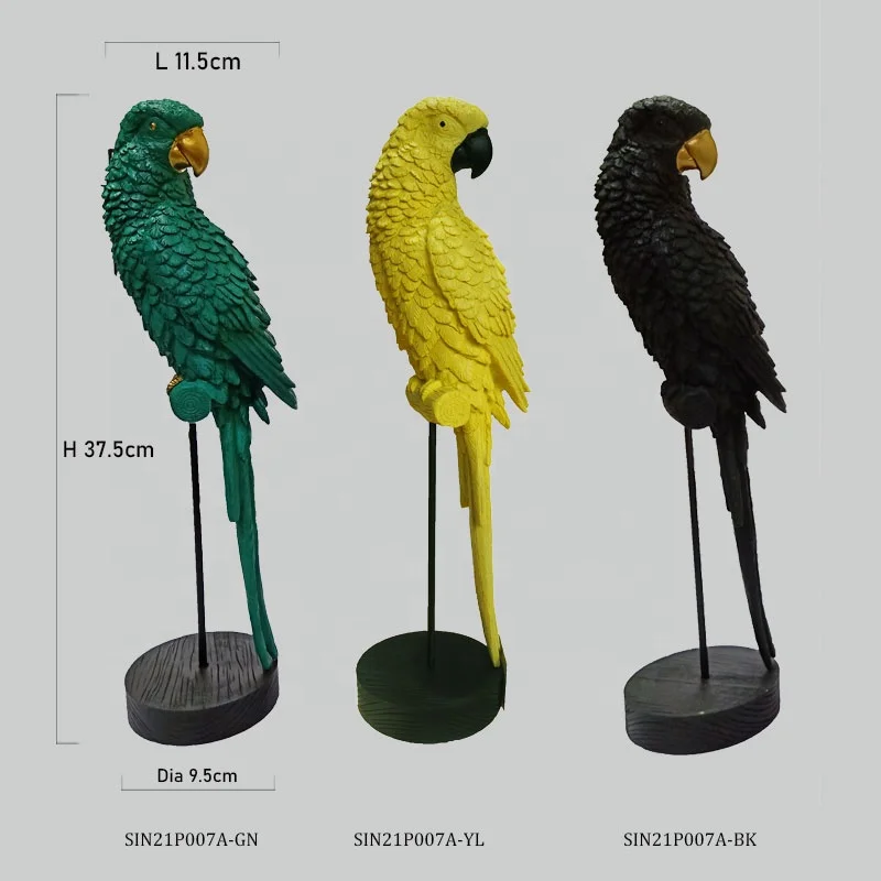 Wholesale Outdoor Decorative Garden Creative Furnishing Articles Resin Craft Parrot Statues Crafts Resin Bird Animal Statue