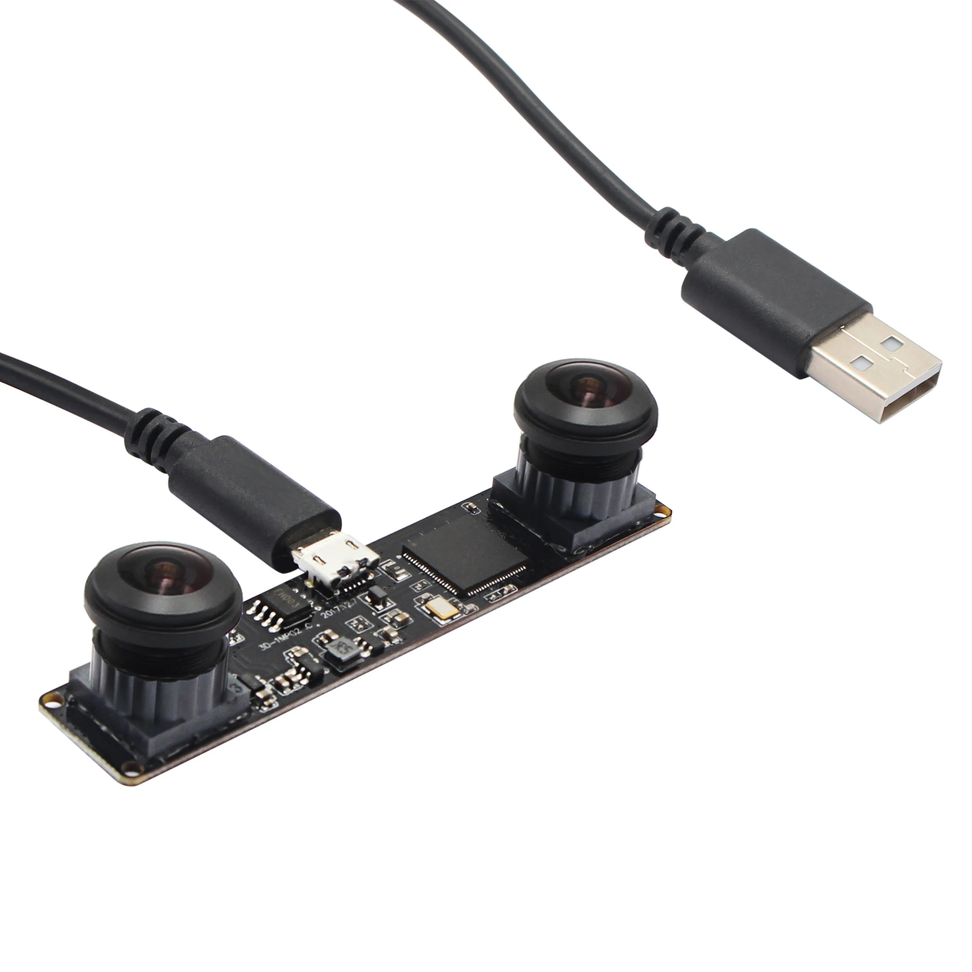 Fisheye Synchronization USB Webcam Module MJPEG 60fps 2560X960 Dual lens CMOS OV9750 3D VR Stereo Camera