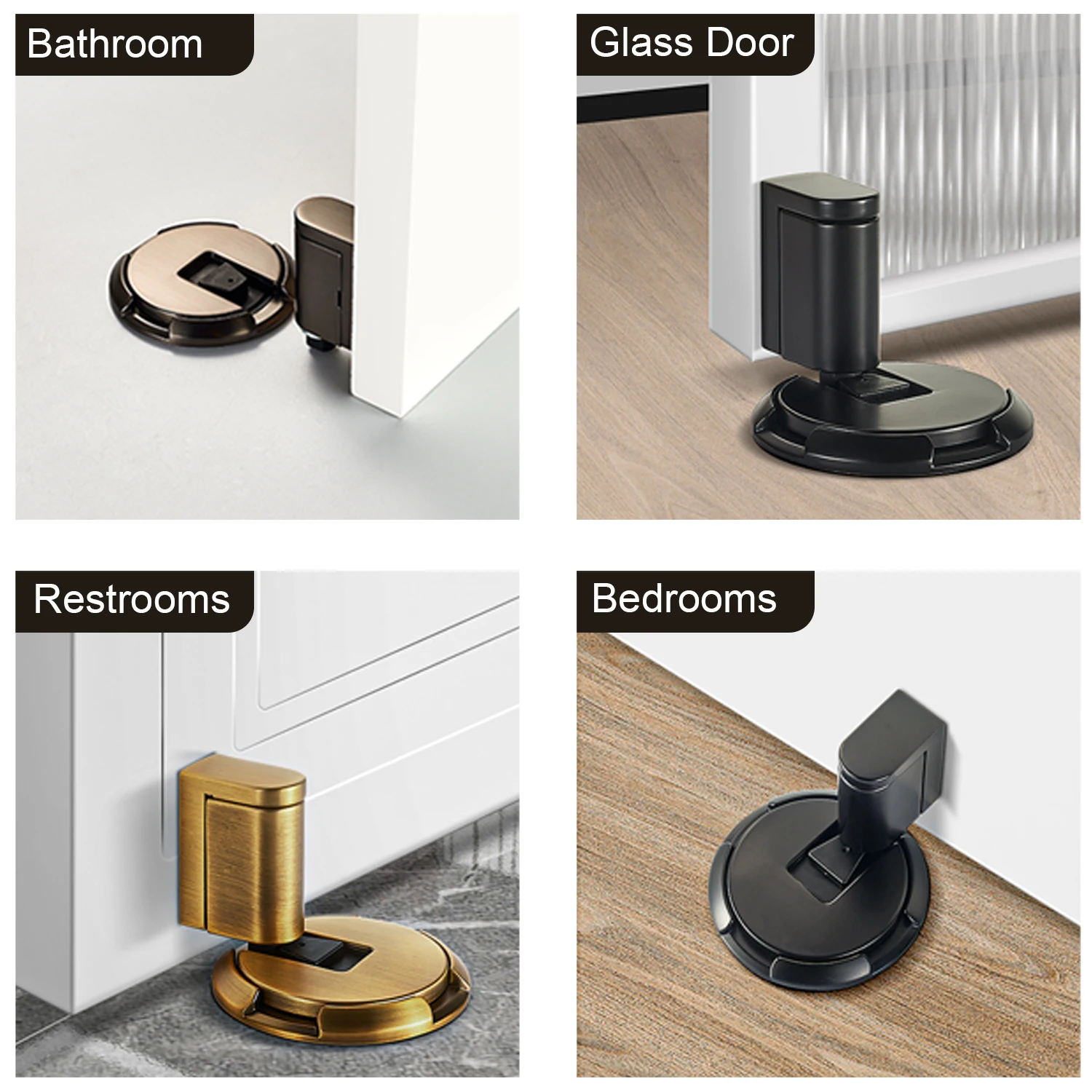 DOOROOM Modern sliding door stopper Deluxe zinc alloy ground suction concealed door stopper