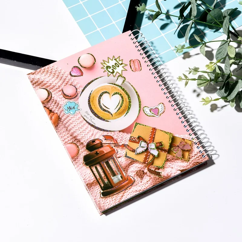 2022 Best Selling Ladys Cartoon Fashion Notebook Custom Cuadernos Journal Spiral Notebook School Kawaii Stationery Books
