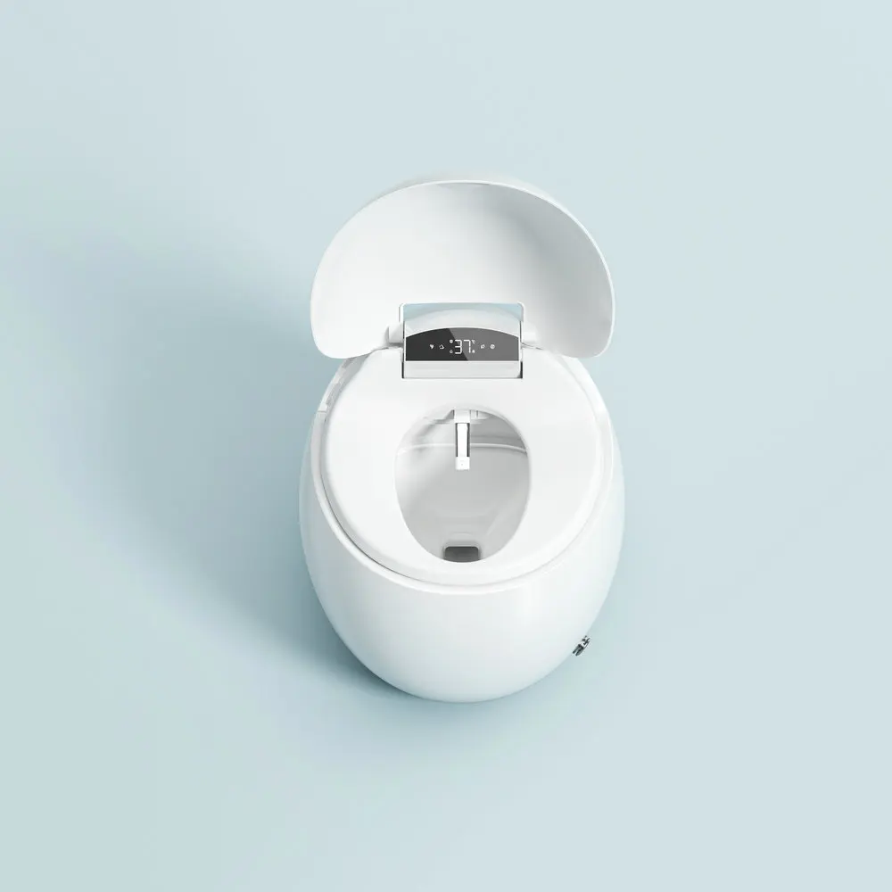 New Design Egg Shaped Toilet Bowl Remote Control Included Floor Mounted with P-Trap Drainage