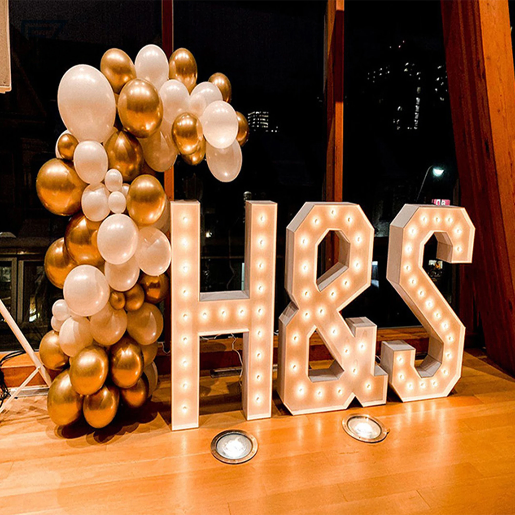 factory wholesale light up 3d marquee letter 26 english party decorative sign letters with light bulbs