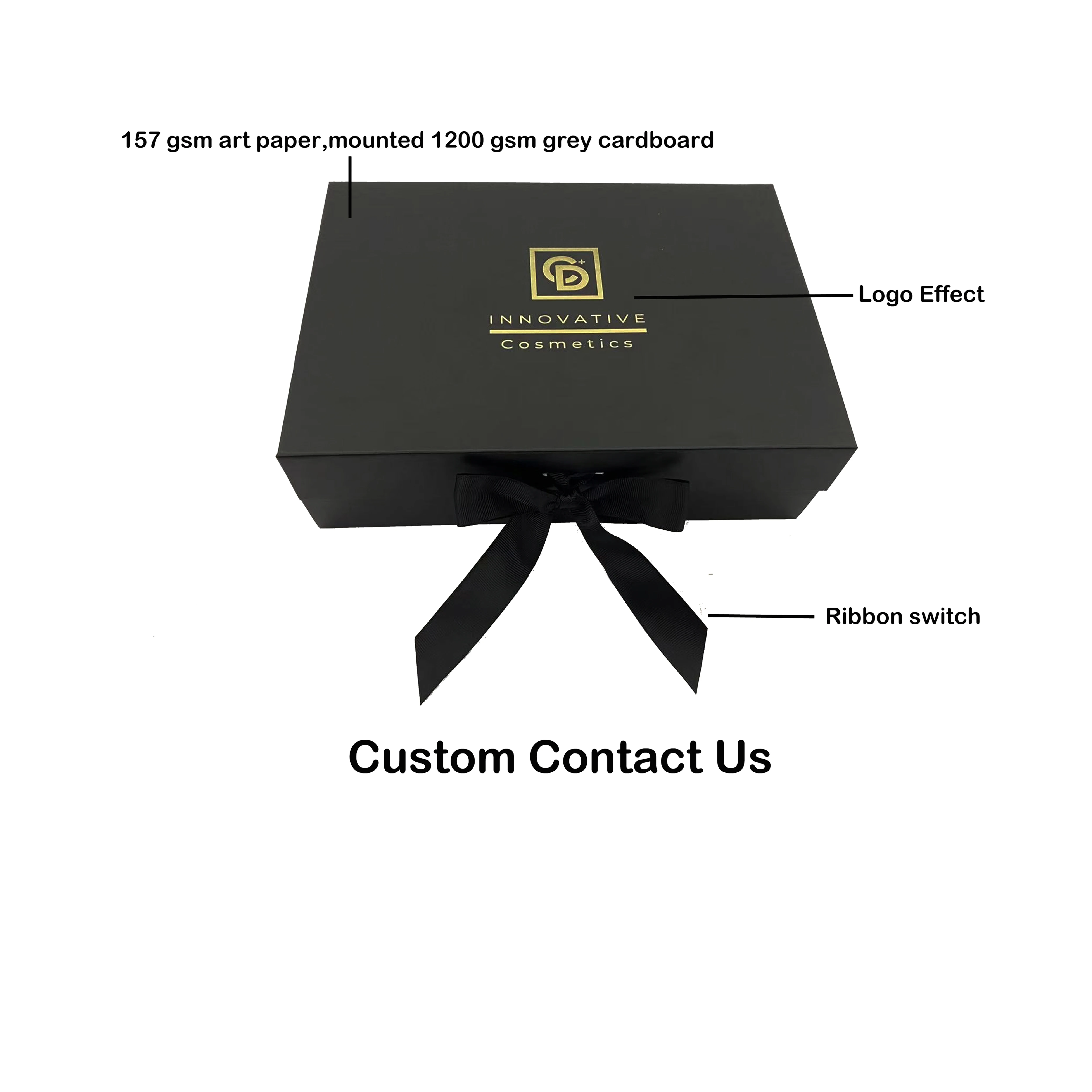 Custom Gift Box Magnet Clamshell One-Piece Folding Gift Paper Boxes For Cosmetic Packaging