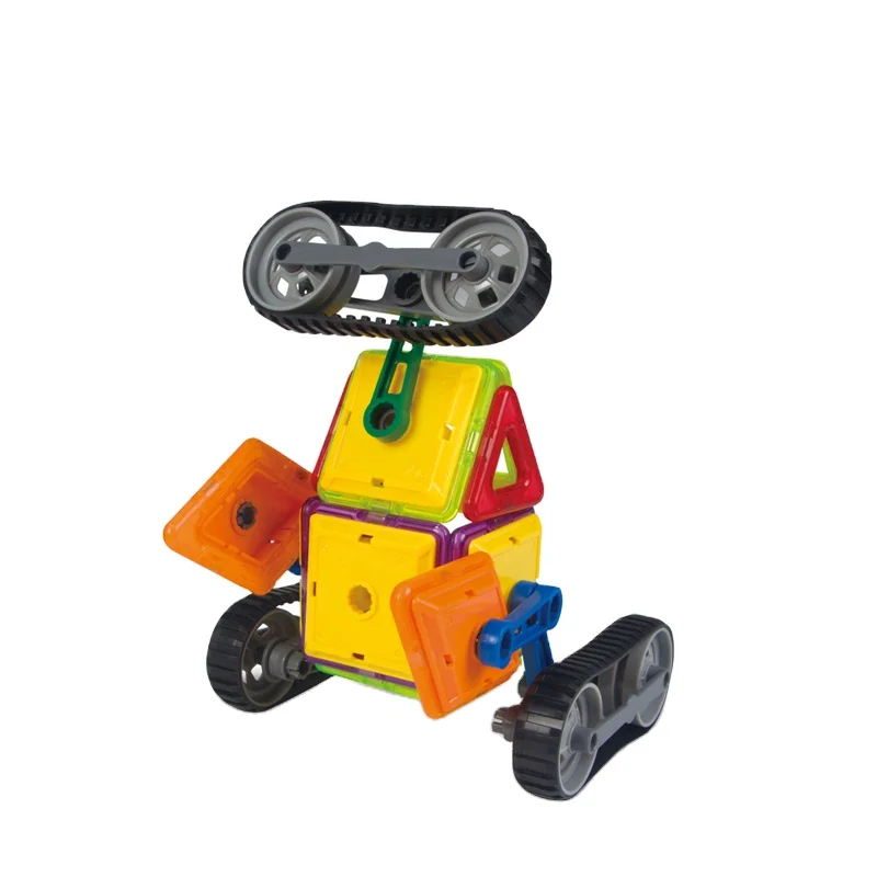 49pcs Plastic Safety Robot Model Magnet Building Blocks Game For Children