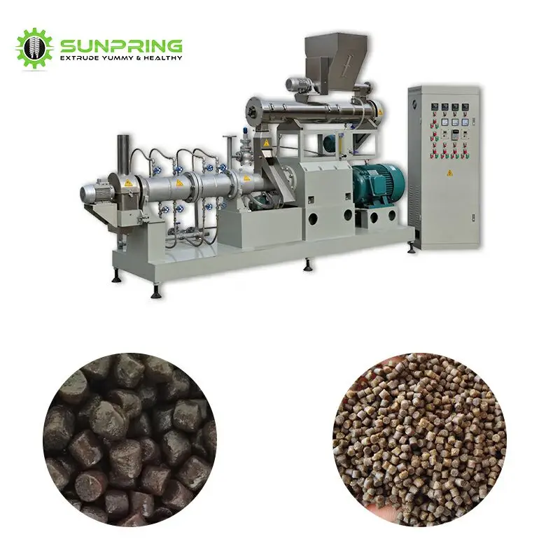 Aquarium equipment fish food processing machine twin screw fish food extruder  floating feed pellet making machine
