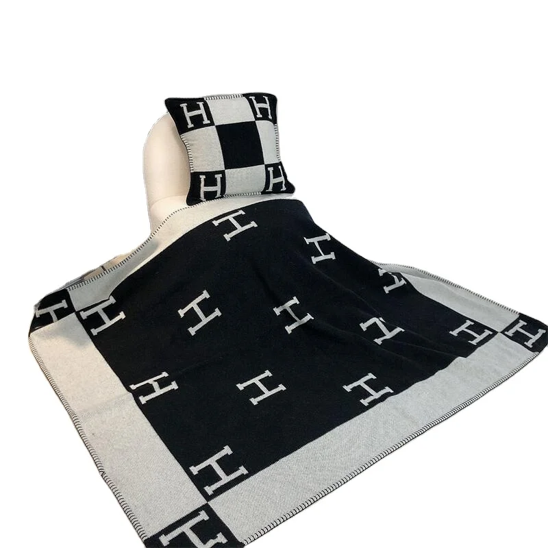 Knitted Shawl Office Air Conditioning Nap Travel Blanket Home Decoration Sofa Soft  Warm Check Wool Towel H Blanket wholesale