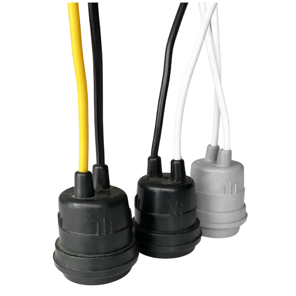 20cm wire copper plastic abs pc material e27 lamp base black PVC E26  Waterproof lamp holder