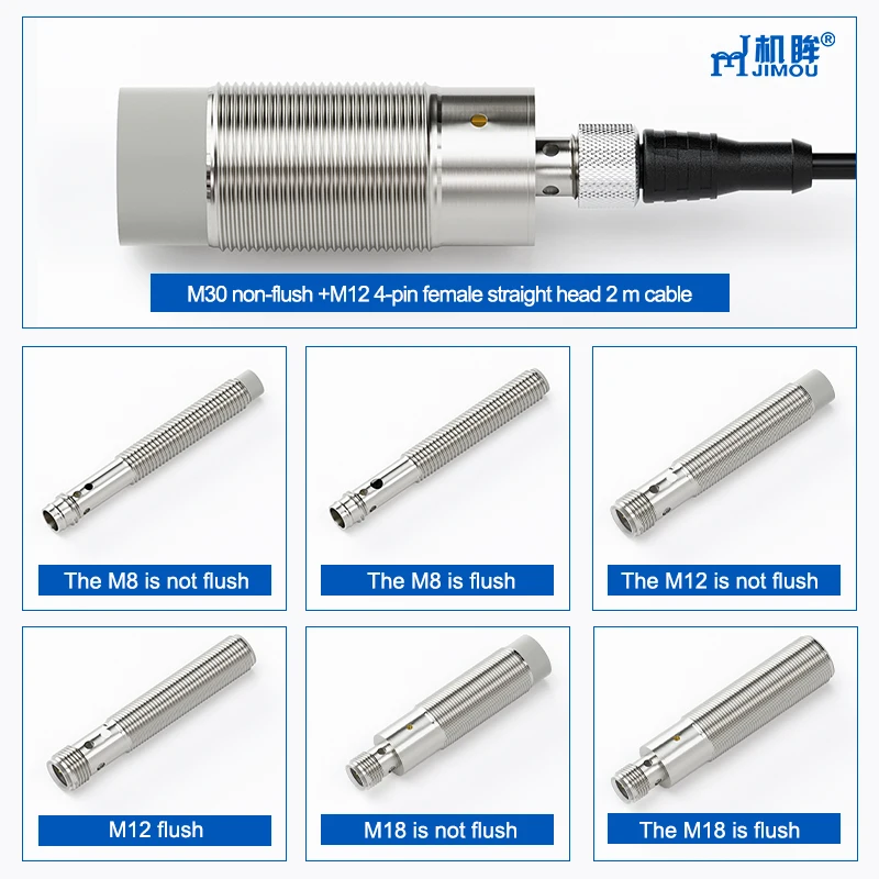 High Sensitivity M8 Capacitive Inductive Proximity Sensor Switch Metal with NPN & PNP Output Available in 12 18 30 Sizes