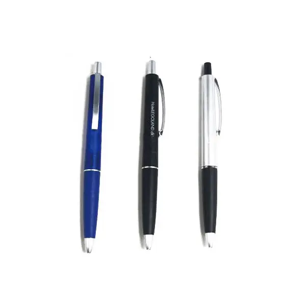 Metal clip click action ball pen