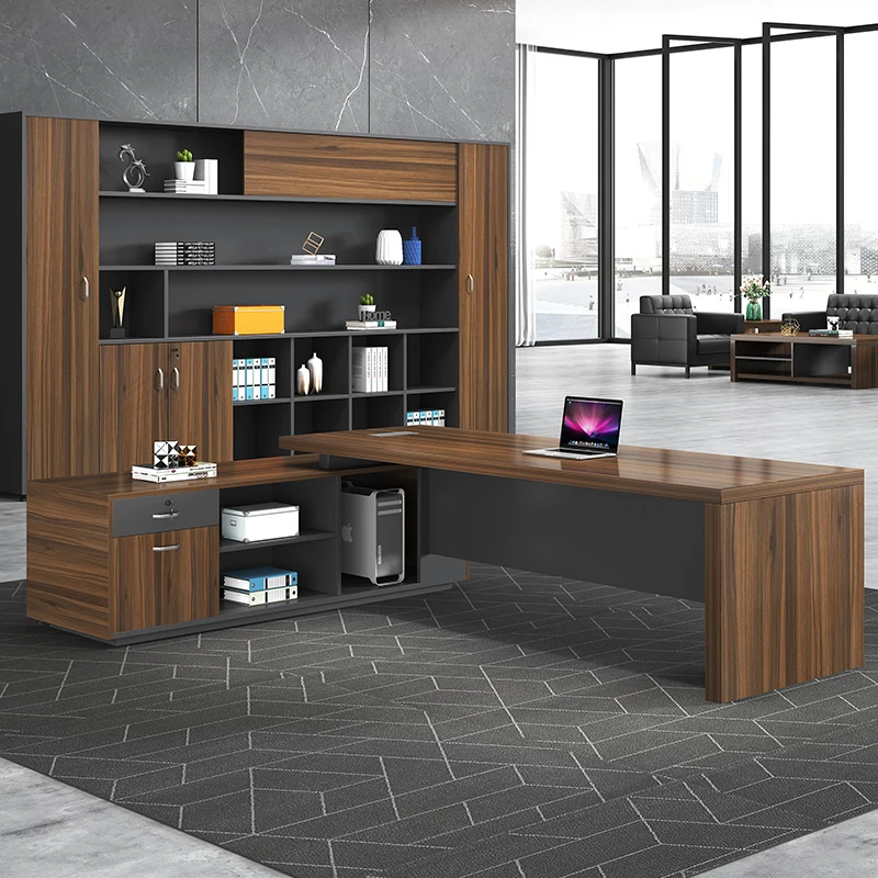 Modern Wooden L shape Executive Workstation Manager Boss Ceo Desk Table For Company Office