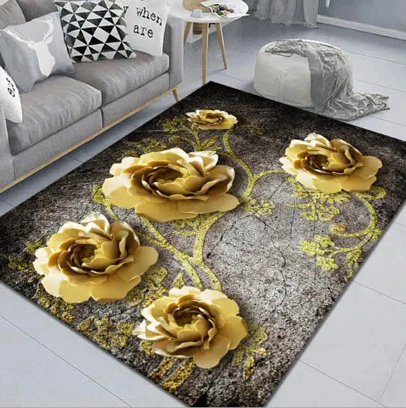 100% полиэстер, Китай, противоскользящий ковер с тепловым принтом, большой ковер для гостиной