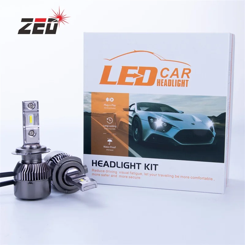 GPNE factory V3 H7 6000K 9-36V led car lights CSP chips led headlight bulb