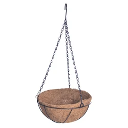 Round Metal Hanging Basket with Nature Coconut Fiber  Liner for Garden Planter Pot /set 2/set 3/set4
