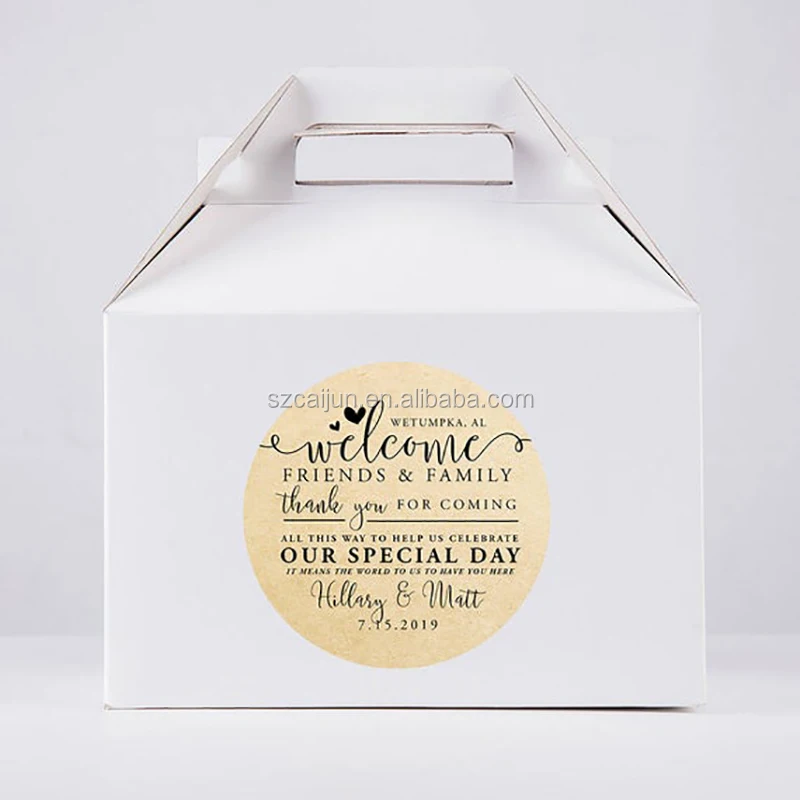 Gift box clear vinyl label gold foiled food label