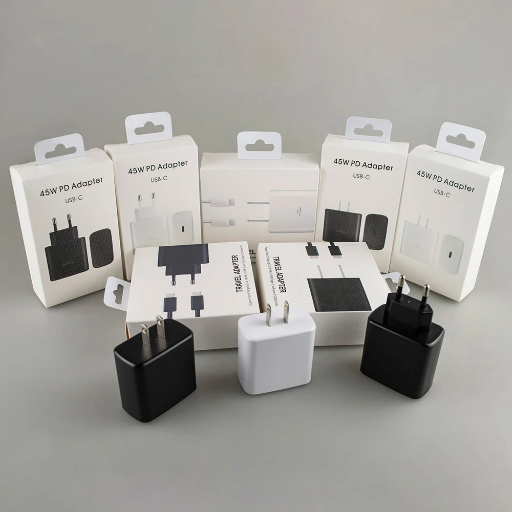 Original Wholesale USB Type C PD 45W Super Fast Charger Adapter Wall Charger 45W For Samsung S20 S21