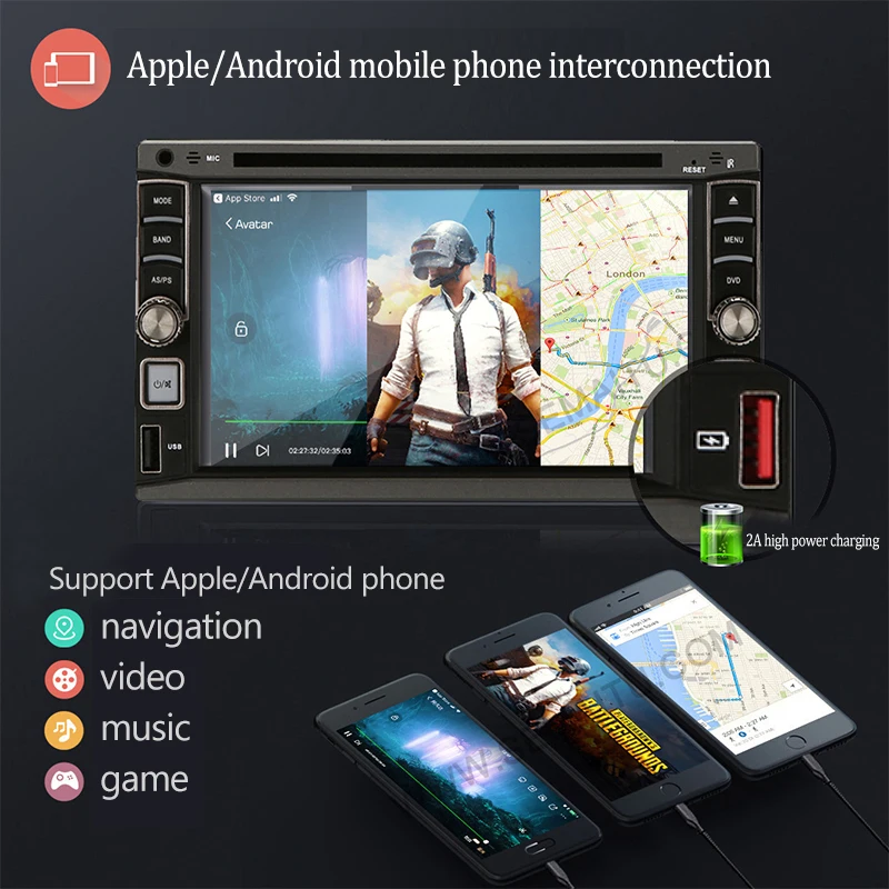 6.2 Inch Car Android Touch Screen Gps Stereo Radio Navigation System Audio Auto Electronics Video Car Dvd Player