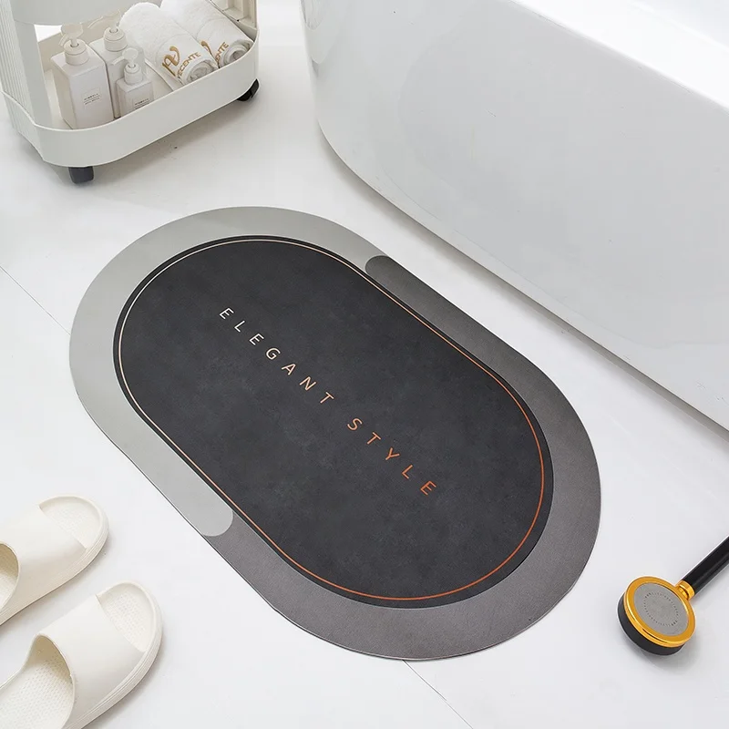 Non-Slip Water Absorbent Rubber  shower mat diatomite  Bathroom Floor Mat bath mats