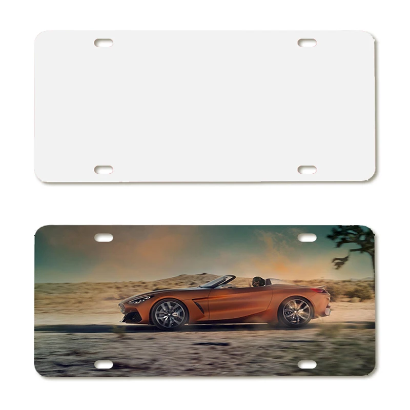 Hot Selling Personalized Sublimation Blank Aluminum Car Tag  Heat transfer metal License Plate