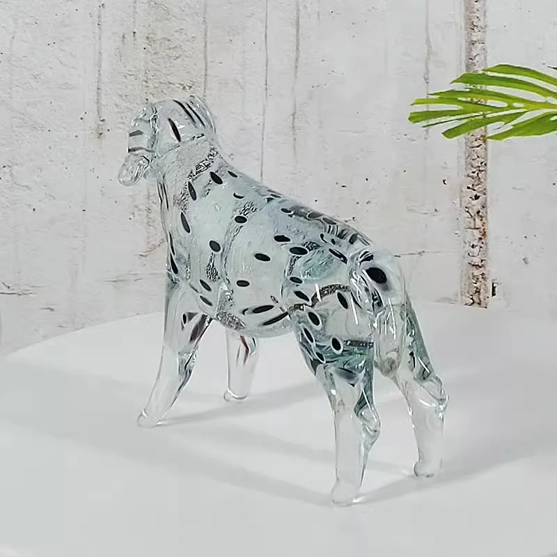 birthday gift glass crafts statue handmade murano glass crafts origin Zibo zodiac dog home living room decoration Dog figurine