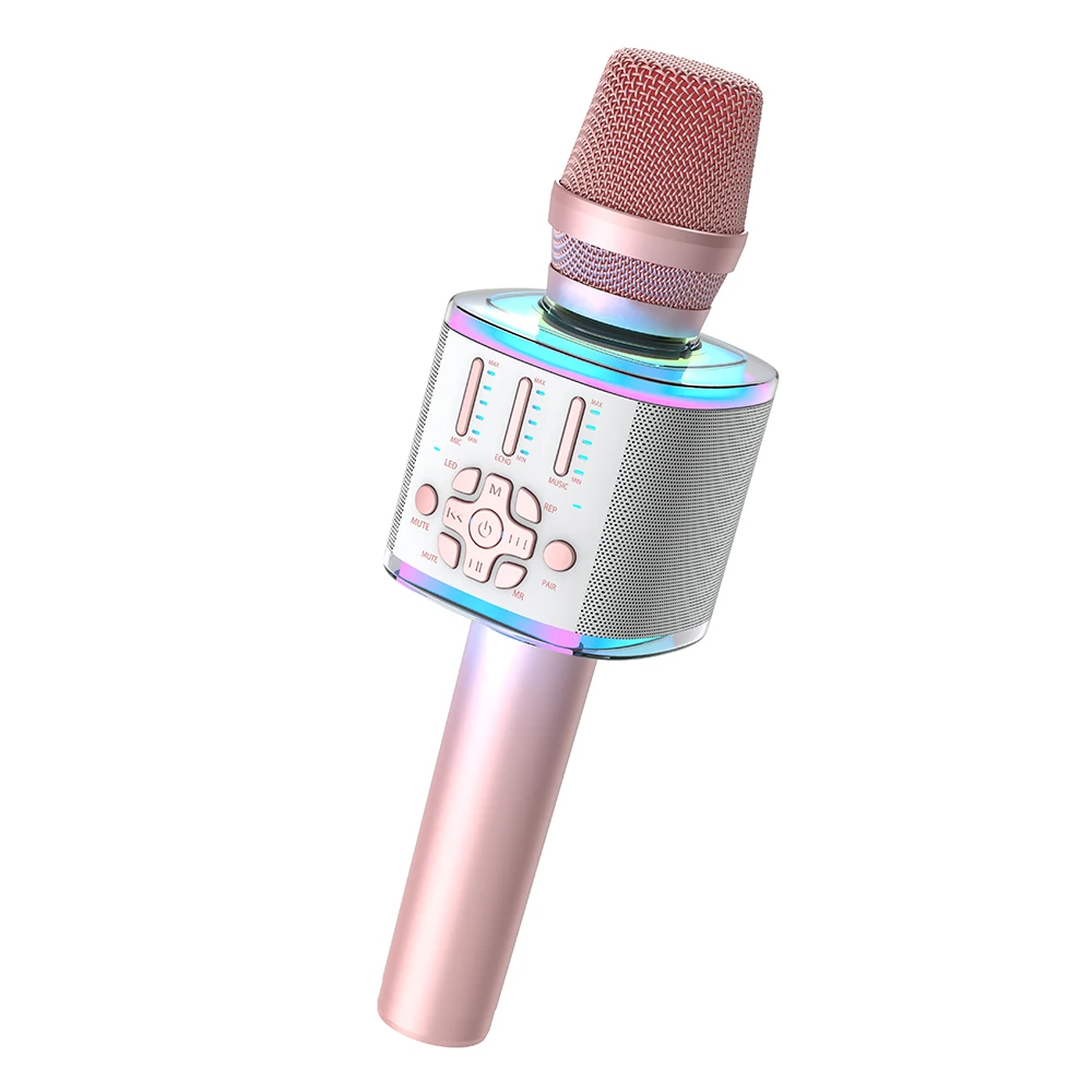 
Blue Tooth Wired Microphone Karaoke for Singing with Speaker 