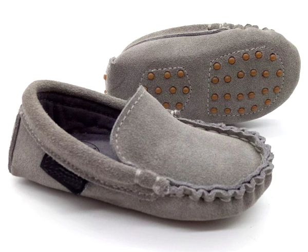 customised flexible sole kids toddler infant loafer suede leather shoes baby kid boys and girls