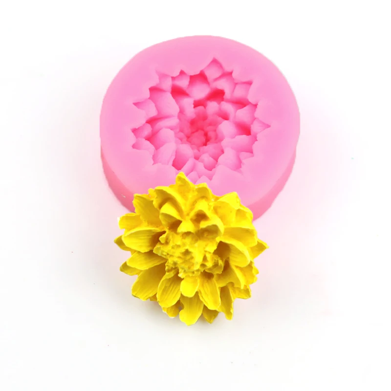 XGY-41 silicone chocolate mold with single chrysanthemum flower shape. silicone sugar lace mould cake decorating