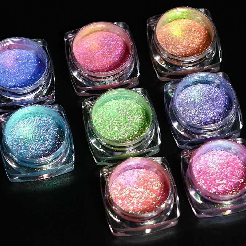 Cosmetic multichrome pastel duo stacks pearl powder chrome pigment for lips