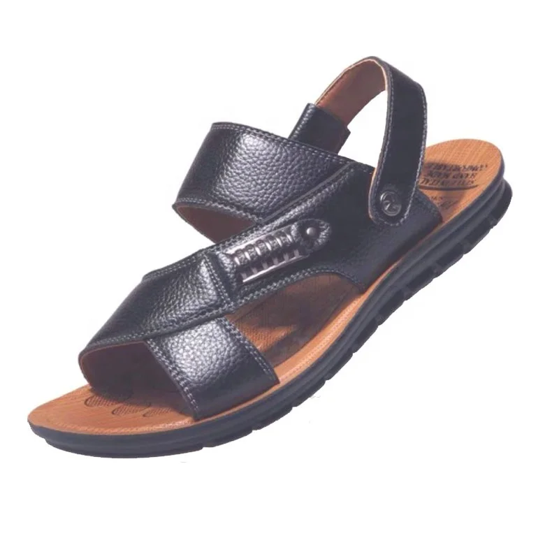 
dropshipping outdoor summer water casual sports leather sandals men slide slippers open toe beach casual sandals flat men shoes 