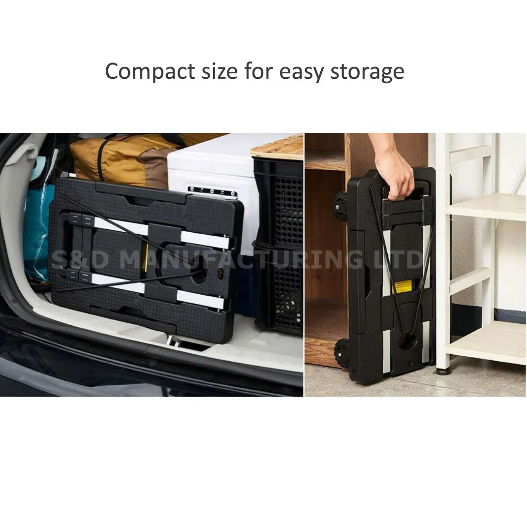 125kg loading compact platform flatbed lightweight portable retractable five-wheel dolly folding luggage hand trolley cart truck