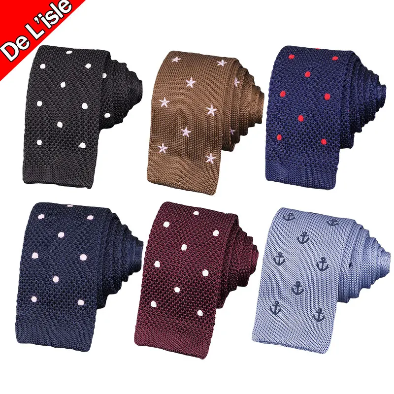 2024 Hot Selling Newest Popular Business Knitted Ties High Quality OEM Service Custom Logo Polyester Handmade Neck Ties For Men
