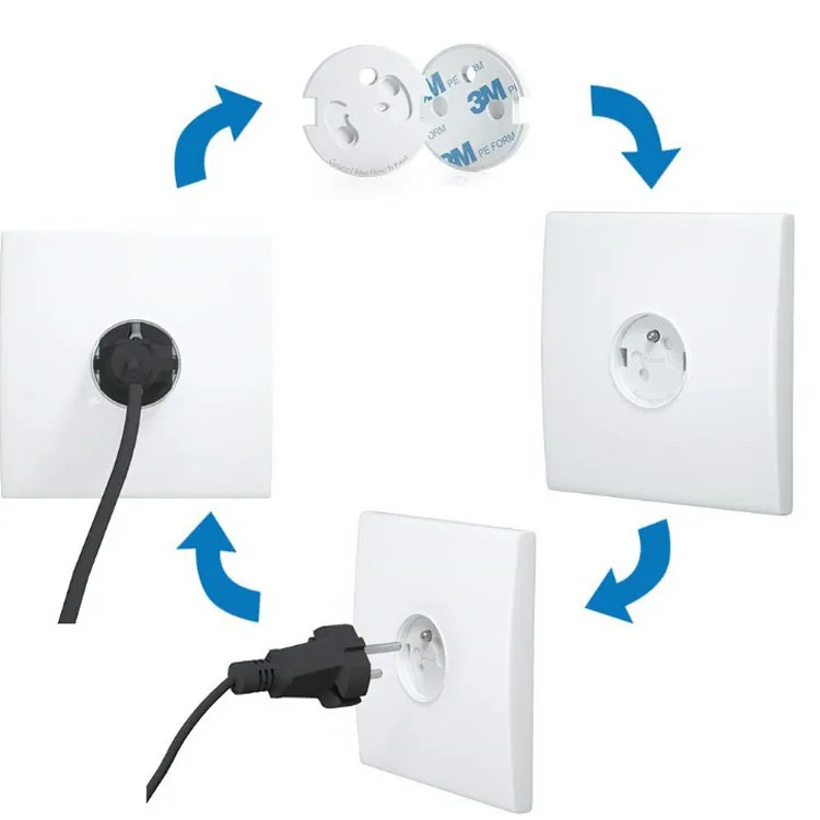 2022 New  Manufacturers Children Power Socket protection French Electric Shock Round Cover