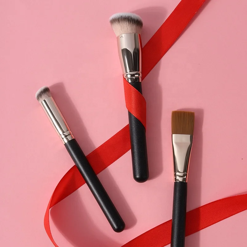 Wholesale Synthetic Hair Wood Handle Small 370 270 Concealer 170 Foundation Brush Vegan Black Makeup Brush Single