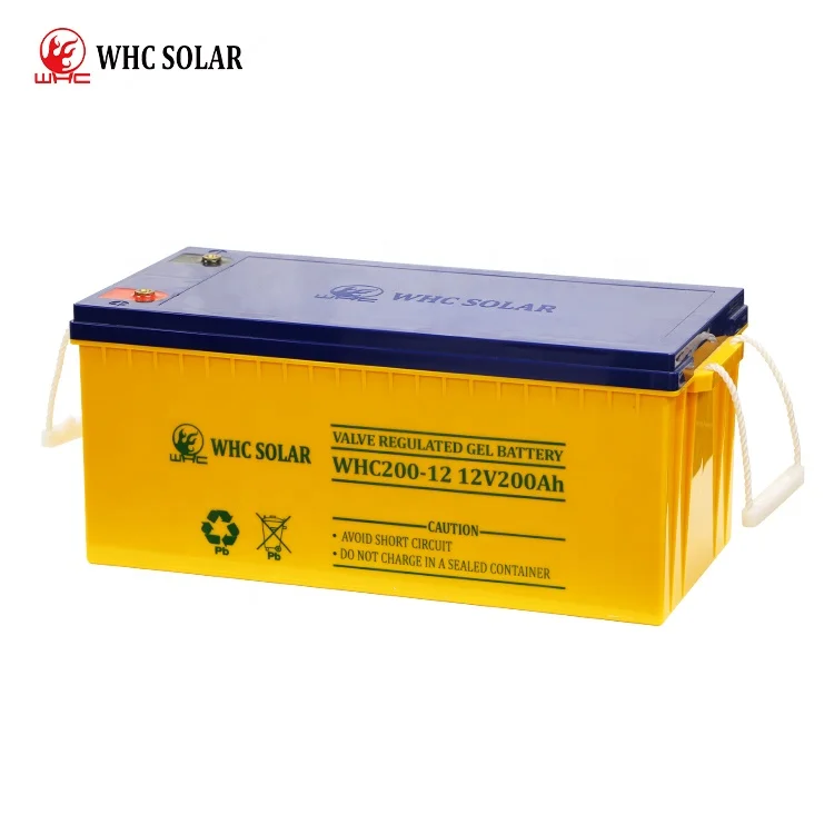 WHC Top Quality long life deep cycle 12v 48v 72v solar gel battery 200ah storage vrla sealed lead acid batteries solar panel