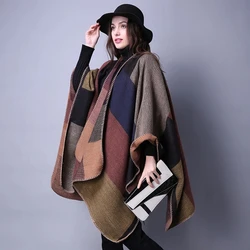 Oversized Warm Shawls Women Winter Brand Striped Scarfs Pashmina Cotton Scarves