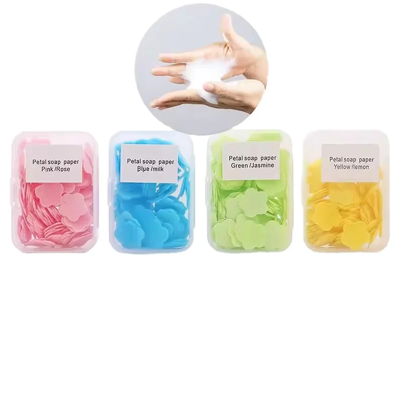 Disposable Flower Hand Washing Petal Paper Soap Tablets For  Travelling Flower Disinfecting Soap Slice