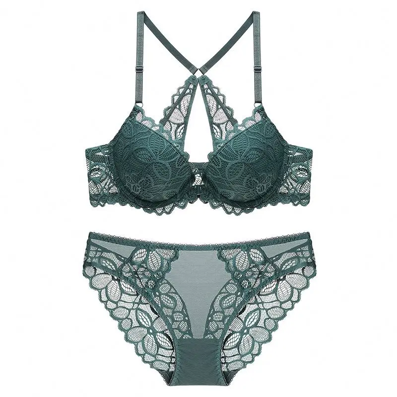 Factory Direct Sales Seamless Front Closure Ladies Sexy Bra And Lace Panty Set Beauty Back Bra Sets Lingerie