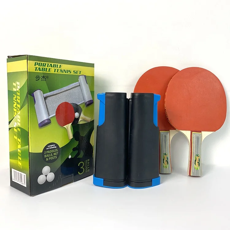 China Portable Ping Pong Set Professional Sports Training Net And Paddle Table Tennis Bat Set with 40+ Ping Pong Balls