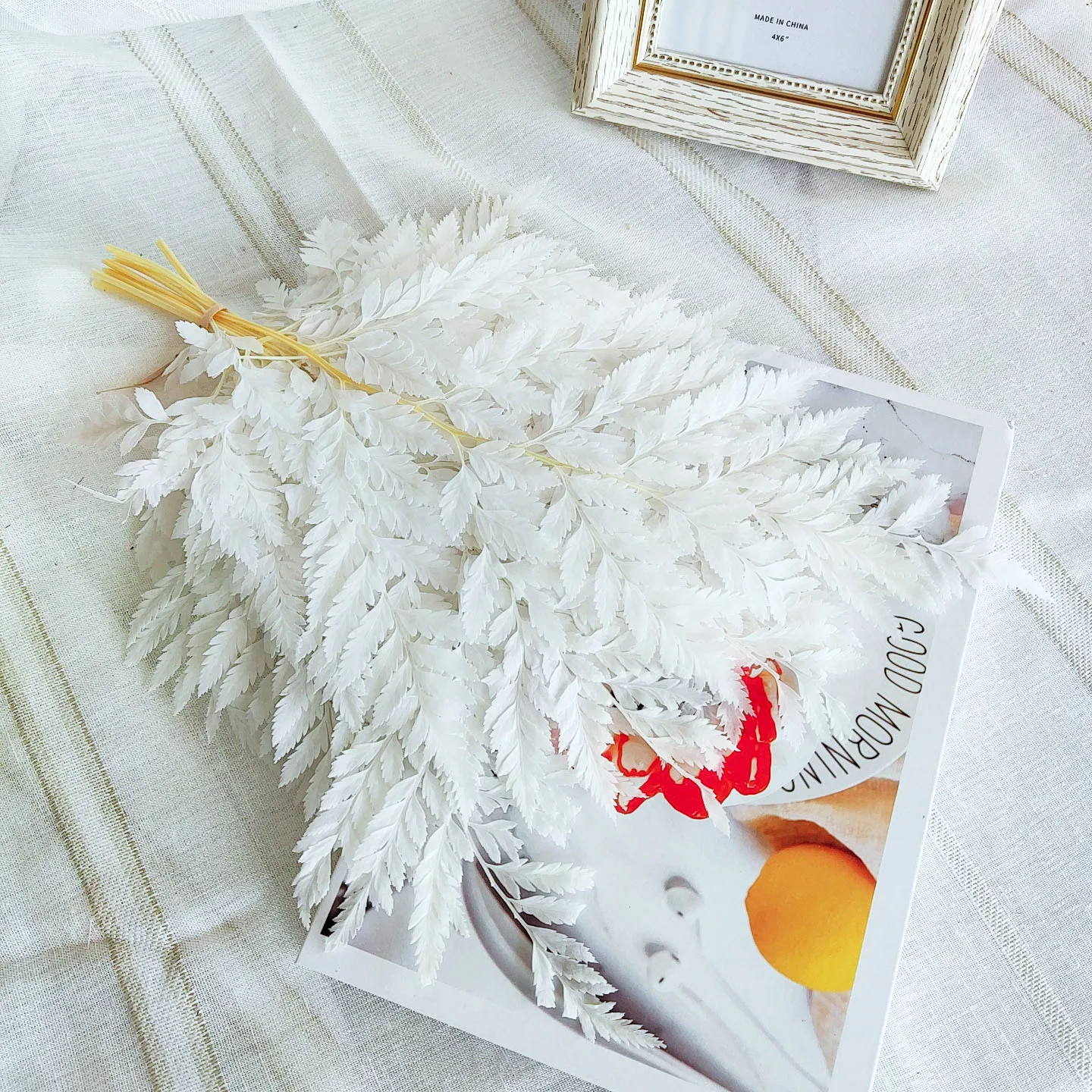 Decorative Flowers Wreaths And Plants Realistic Fern Leaf Dried Ferns Plants Faux Preserved Fern Leaves For Garden