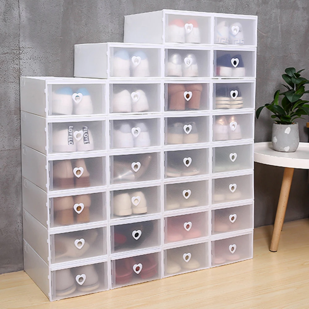 2023 Hot Sale Home Storage Wholesale Stackable Custom Storage Clear Plastic Shoe Box With Drawer/