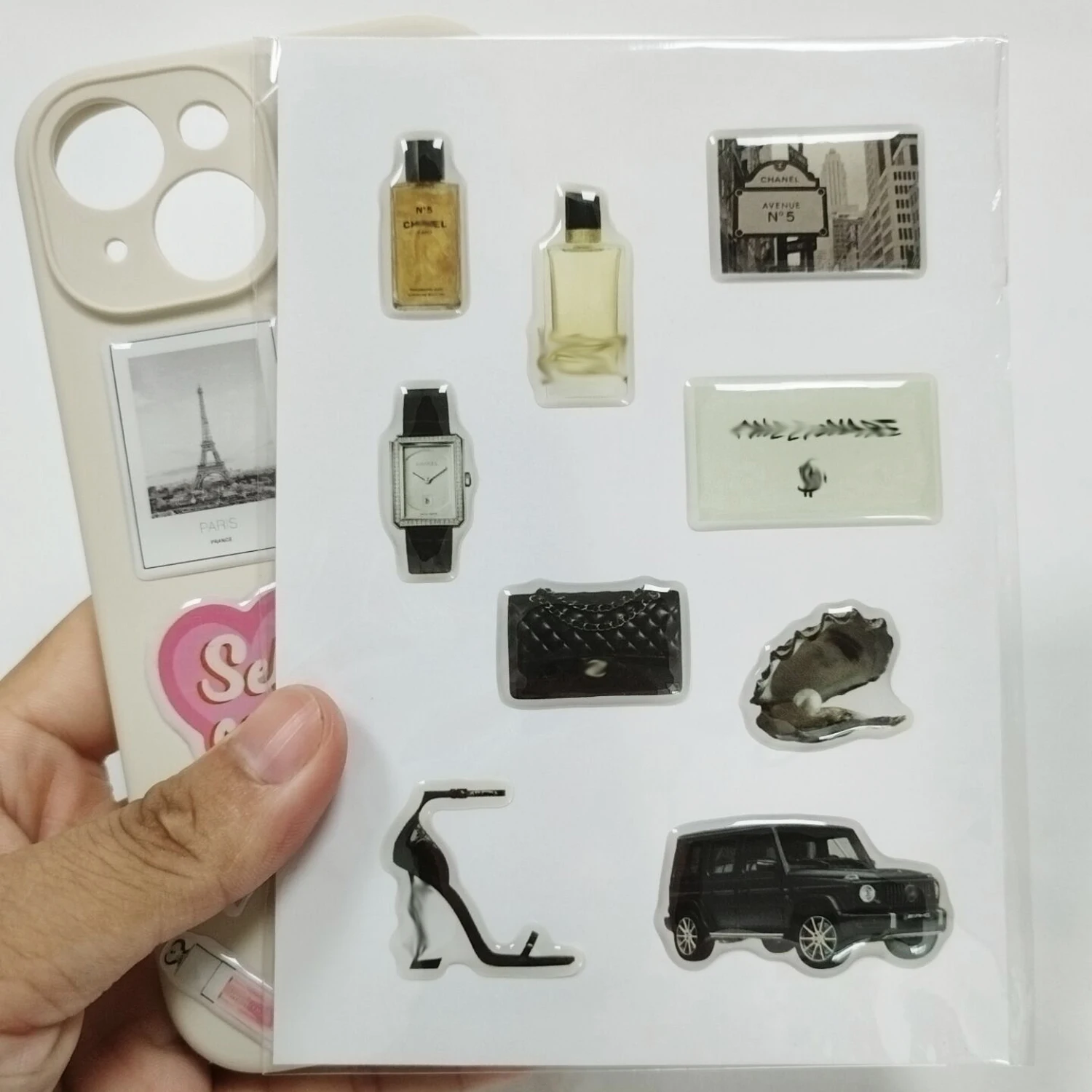 Wholesale Mobile Phone Back Cover Stickers Custom A6 Kiss Cut Epoxy Resin Domed Sticker Sheet For Wholesale