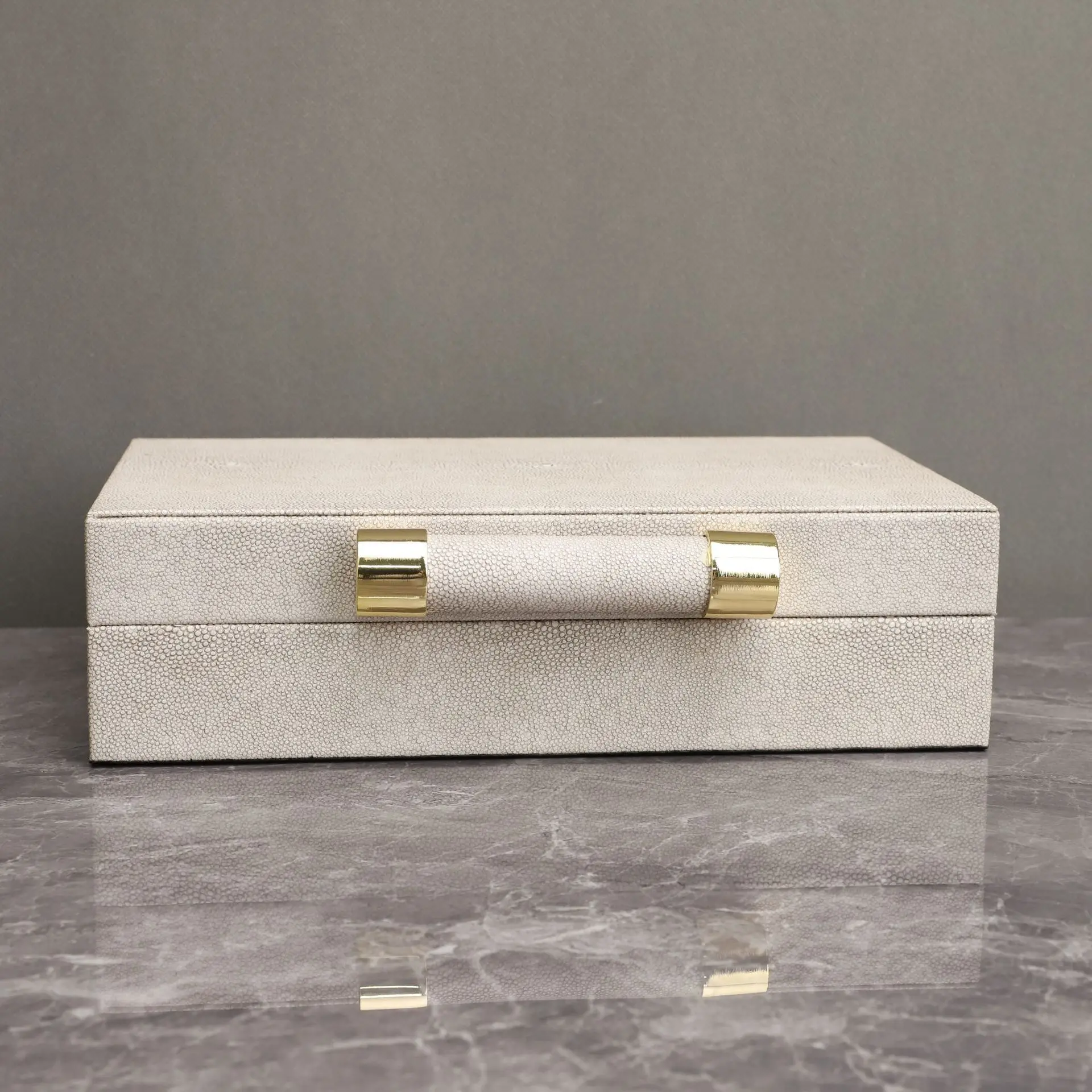 2pcs Elegant New Chinese Style Leather Jewelry Boxes Practical Table Decor for Anniversary Gift Color Changing Storage