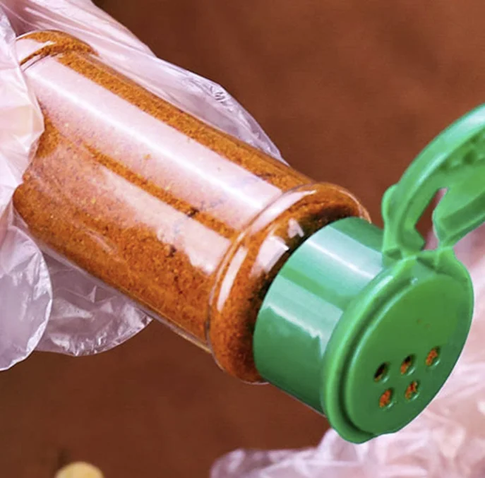 Plastic Spice Bottles with Sifter Lid 2 Oz. Clear Reusable Containers Jars for Home Kitchen Herbs Seasonings