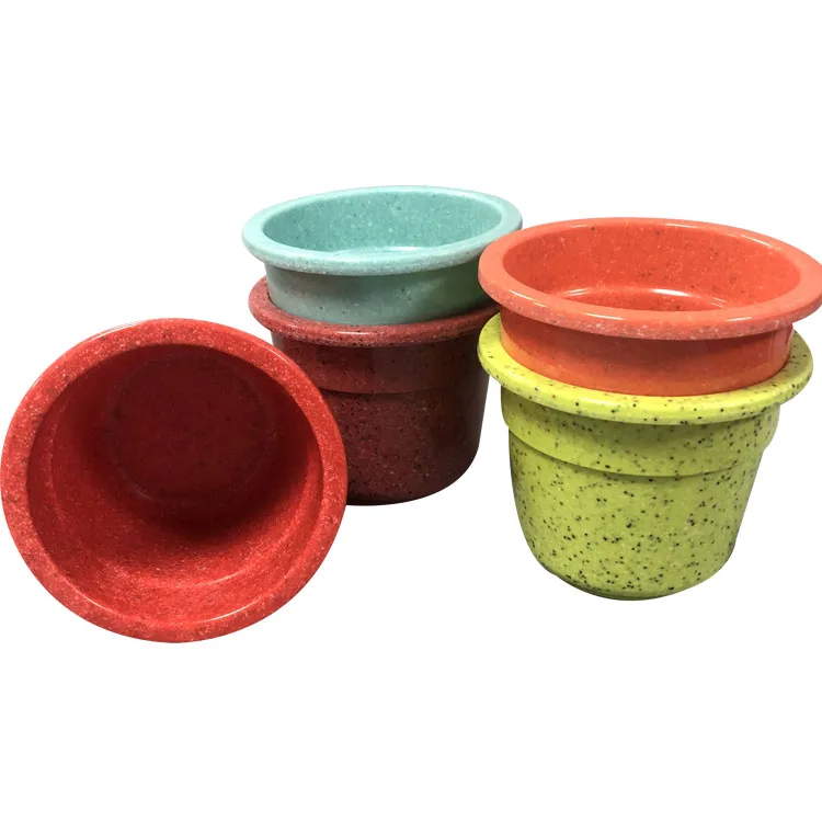 Bright red color Hydroponics plant pot 30% melamine for balcony