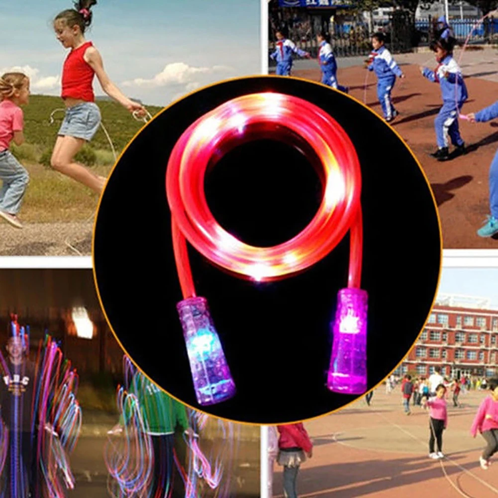 Colorful Light Pvc Fitness Sports Skipping Rope Glow In The Dark Jump Rope Adult Light Up Led Jump Rope